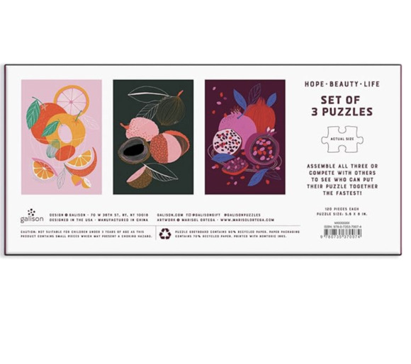 GALISON HOPE BEAUTY LIFE ARTISIAN PUZZLE SET - 120 PIECES EACH - Picture 4 of 7